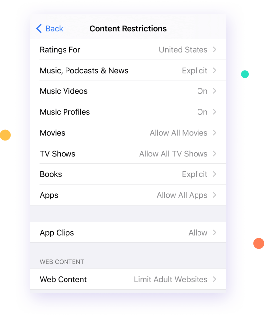 enable content restriction on iphone 