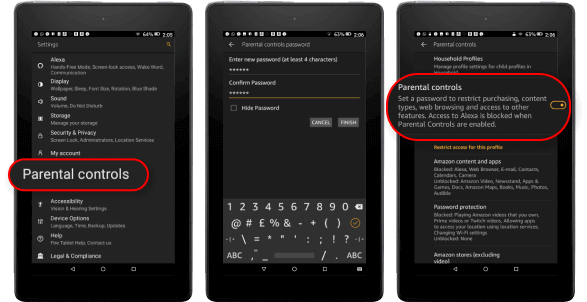 Controlli parentali per Kindle Fire 