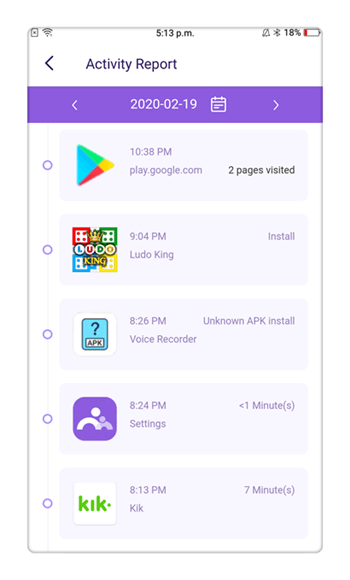 Android Phone Activity Report - Check WhatsApp Use