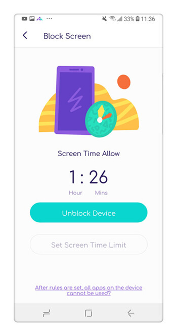 Set screen time