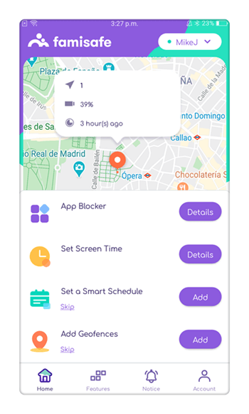 famisafe location tracking