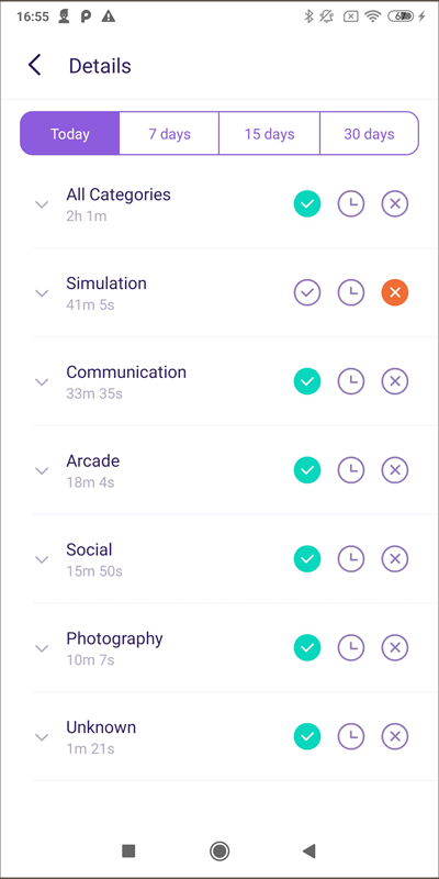 set rules for different apps