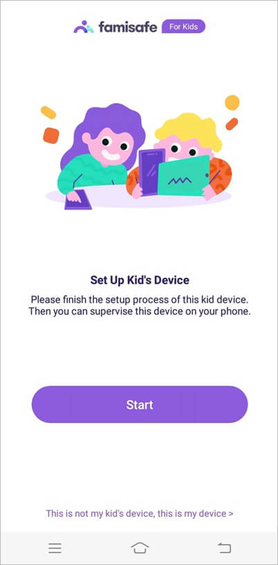 set up famisafe on kids device