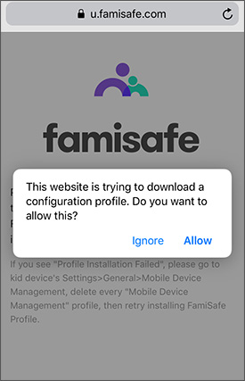 Allow FamiSafe to open Safari