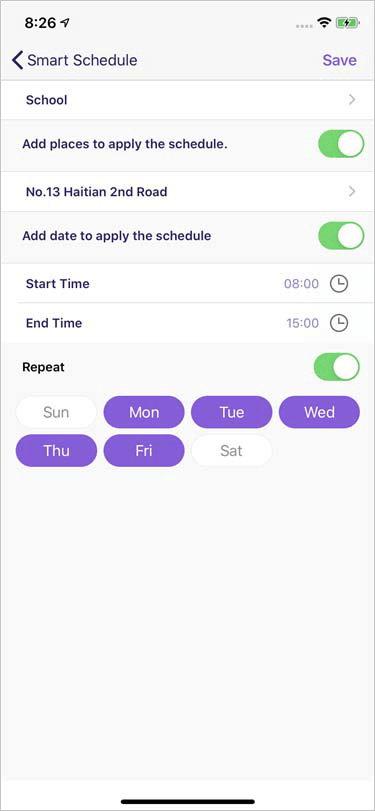 FamiSafe-set a smart time schedule