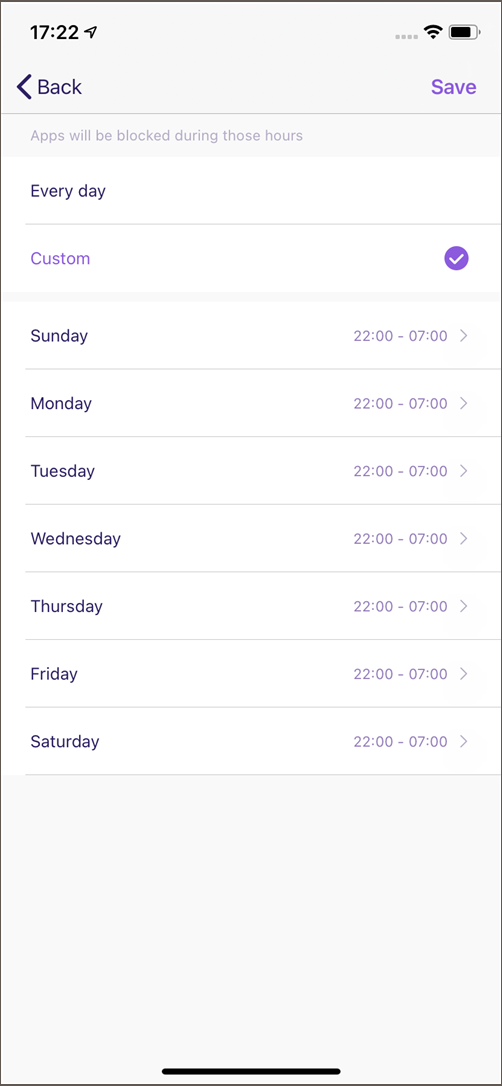 Bloqueo de la aplicación FamiSafe iOS - restringir el tiempo
