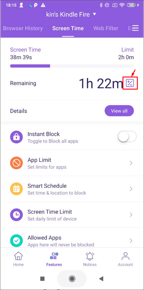 Kindle fire screen time - add screen time