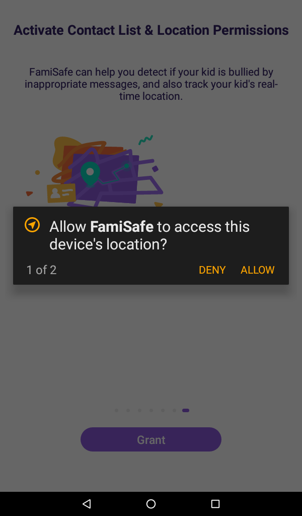 allow FamiSafe on the pop-up window