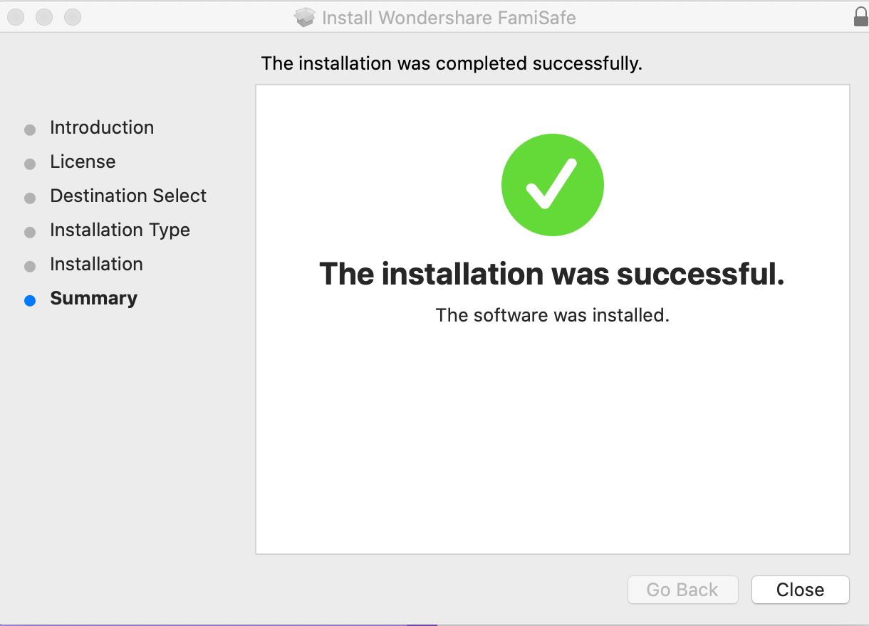 Installation successful