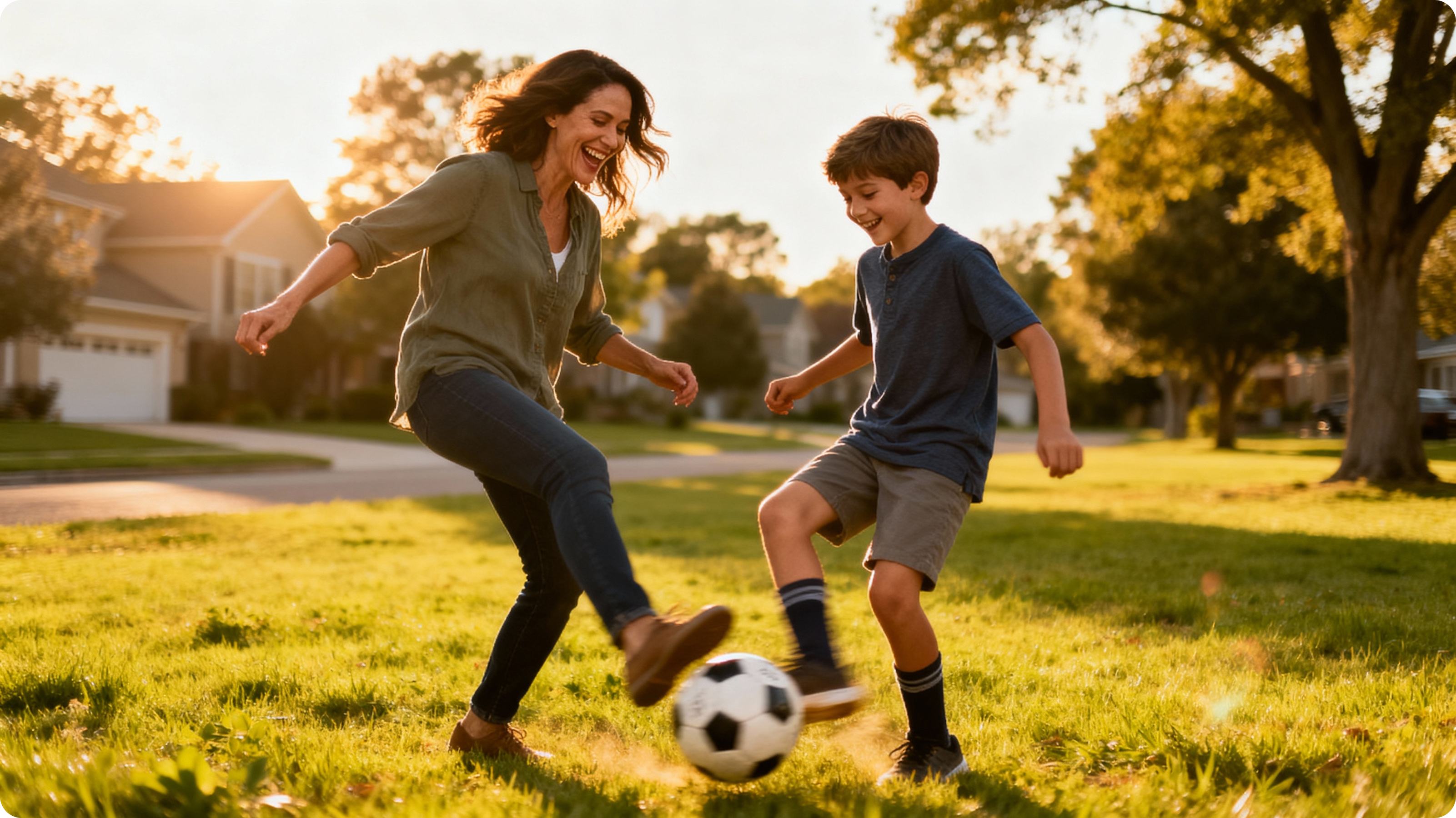 Collins family outdoor soccer