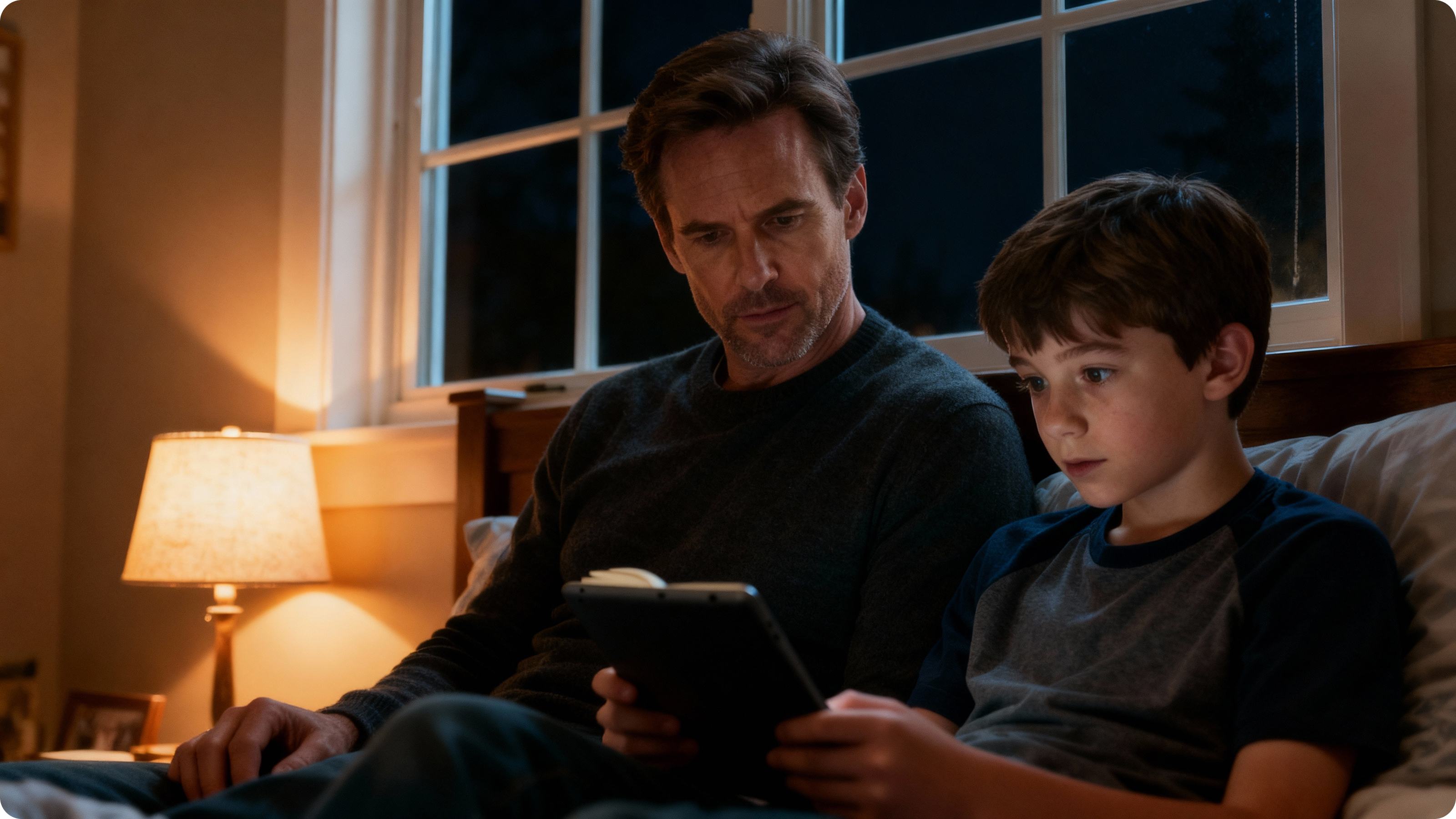 Wallace family reading together